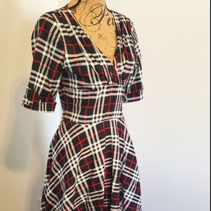 Vintage A-line Plaid Dress